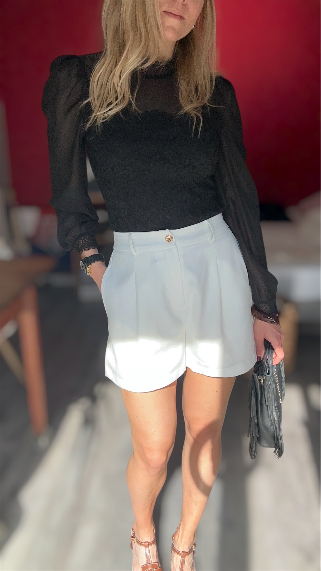 SHORT ROMY BLANC